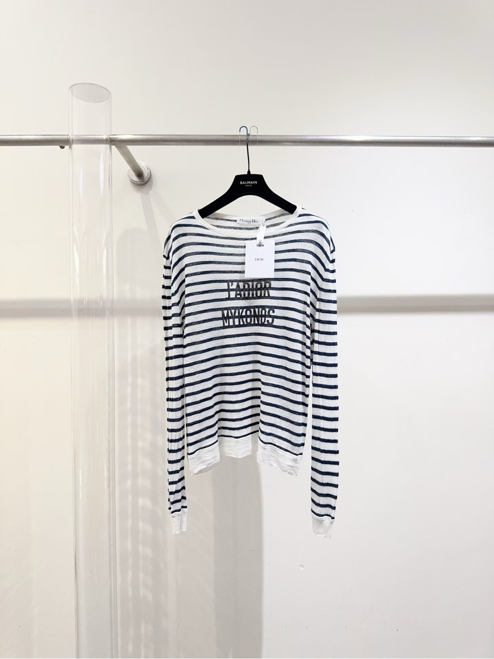 Dior Navy & White Striped Long-Sleeve Tee